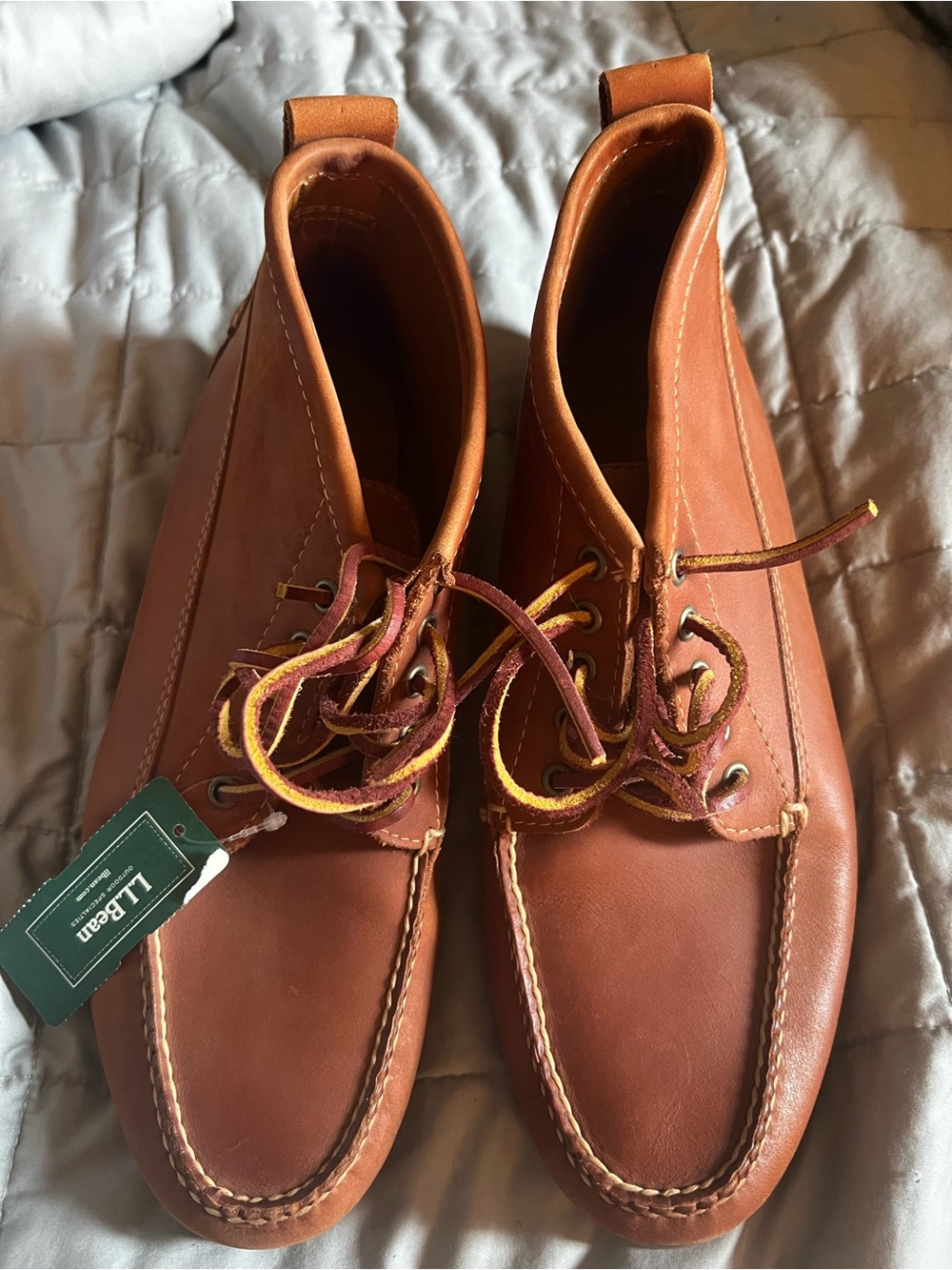 L.L.Bean Allagash Handsewn 3-Eye Leather Mocs Men’s 10.5 D NWT